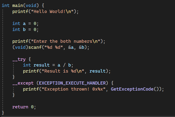 SEH example code