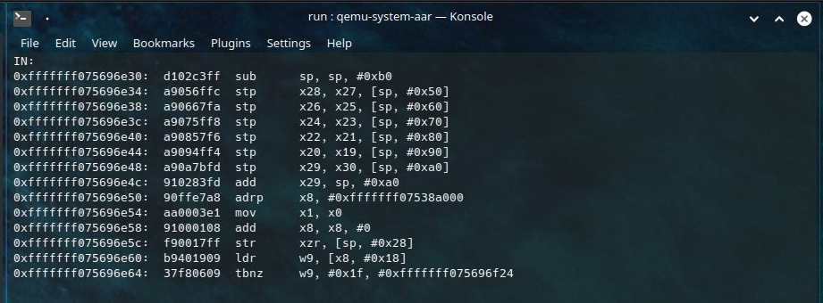 It jumped to arm_init!